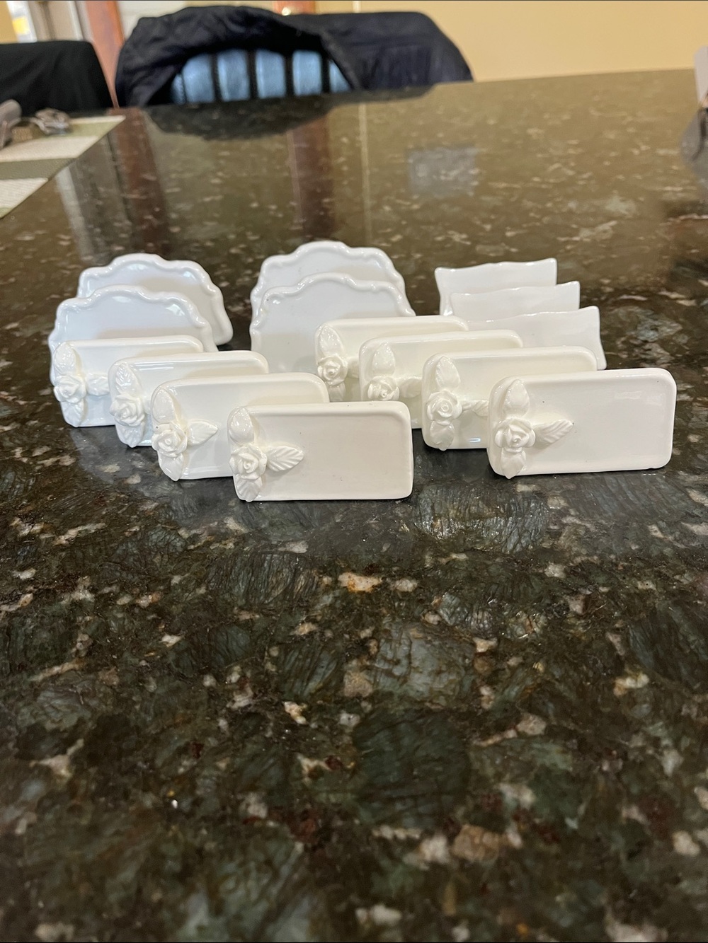 15 White Ceramic Table Name Place Holders